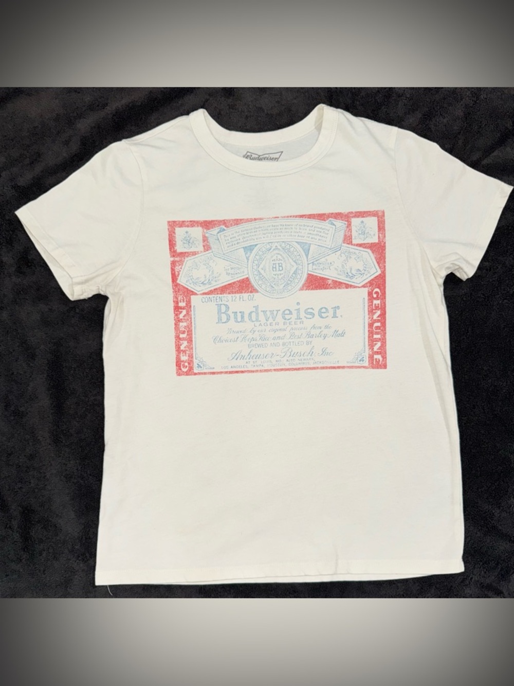 Budweiser Graphic Tee Small | Retro Americana Beer Shirt Festival Top 🍺 LAST ONE